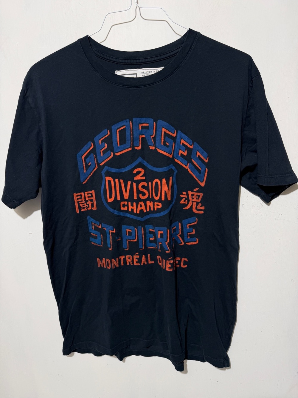 Georges St-Pierre GSP UFC T-Shirt Men's Large Black RO Montreal MMA Graphic Tee